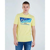 D-S - Yellow Diesel Printed Round Neck Cotton T-Shirt