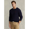 RL - Cable Knit Small Pony Sweater - Navy