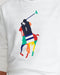 RL - Men White Big Pony Multi color Fleece Crewneck Sweatshirt