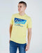 D-S - Yellow Diesel Printed Round Neck Cotton T-Shirt