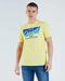 D-S - Yellow Diesel Printed Round Neck Cotton T-Shirt